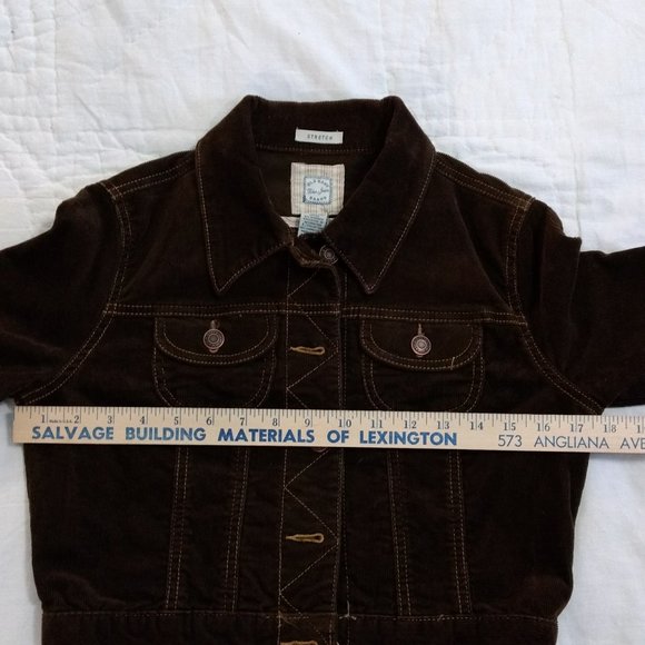 Old Navy Jacket Corduroy Brown XS Stretch Trucker - Picture 7 of 8